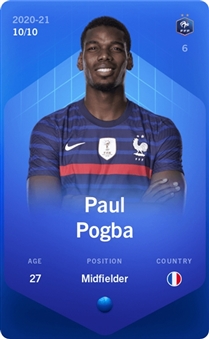 2021 FFF Super Rare Paul Pogba Sorare NFT (#10/10) 